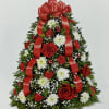Fragrant Greens and holiday colors in the shape of a Christmas Tree