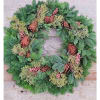 Christmas wreath decorated with natural.pine cones