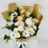 Medium Size bouquet filled with assorted white flowers. Perfect for any occasion
