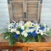 Long and short, white and blue arrangement