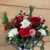 Red and white mixed flowers
