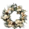 Golden Eternal Rose Christmas Wreath is an elegant holiday wreath crafted with