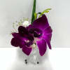 Purple 2 Bloom Dendrobium Orchid Boutonniere. Also Available in White Upon Request
