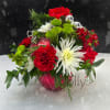 Our Dolly's exclusive holiday bouquet, all housed within an enchanting red tree