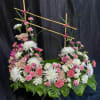Pink &amp; White Carnations, Pink &amp; White Lisianthus, White Cremons, Bamboo, Oriental