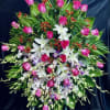 24. Hot pink roses-  with white. Pink and lavender Sonia orchid