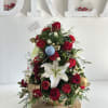 A beautiful floral arrangement just in time to celebrate the Christmas season!