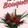 Christmas arrangement Tropical flowers 
In a vase 
Premium size has red roses