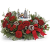 Celebrate the season with this delightful Thomas Kinkade collectible, nestled among festive