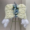 Angel wings with blue cluster in center this beautiful design is made