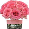 Sweet and Simple arrangement of Light Pink Roses in a Clear Cube