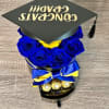 Graduation gift box with long lasting preserved roses and chocolates combo 