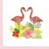 If you know a flamingo lover, then this quilled greeting card is