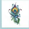 This handcrafted quilled peacock feather is a beautiful card to gift someone