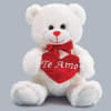 7" white teddy bear with "Te Amo" heart
