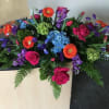 Hydrangea, gerbera daisies, tulips, stock, roses, lisianthus, iris