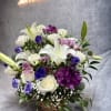 Elegant and timeless, our White Purple Basket is a beautiful blend of
