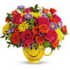 Vibrant colors on happy face mug is always a perfect gift for