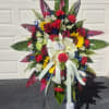6 FT TALL COLORFUL STANDING SYMPATHY SPRAY ON AN EASLE