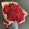 80 delicious and vibrant red roses wrapped as a bouquet. 
