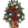 Wondrous winter whimsy for any Christmas celebration! This charming floral "tree" is