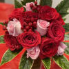 Standard = one dozen and a half roses, arranged in a modern
