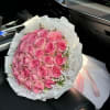 About 30 pink rose and nice wrapping 