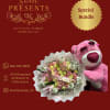 Mix Bloom Bouquet including customize  banner,crown and 90 cm pink sleepy