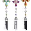 This colorful sun catcher mini chime is 26in long. Glass color will