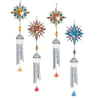 This colorful sun catcher mini chime is 26in long. Glass color will