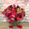 Lush assortment of hydrangeas, roses, calla lily's, scabiosa, stargazer lily's  and
