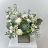 Experience the calming serenity of the Just Breathe Bouquet, a sophisticated all-white