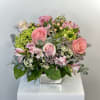 Lively Flower Arrangement &ndash; Pink Roses, Alstroemerias &amp; Green Hydrangea:
Energize any space
