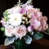A soft mix of blush pink roses, hydrangea, gerpoms and dainty fillers