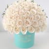 50 White Premium Roses in Signature Box