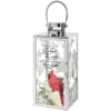 This sympathy lantern features a sleek, high-quality chrome metal finish and is