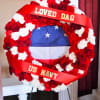 Honor a life of service and devotion with this patriotic wreath, featuring