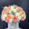 Box of beauty and  luxurious roses, unusually   arrangement in