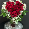 Heart within Heart Shaped Bouquet with red heart shaped vase! 