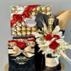 Mo&euml;t Chandon decorated with preserved flowers, box of long lasting roses and