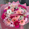 40 gerbera daisies in a bouquet wrapped