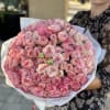 A breathtaking bouquet of lush garden roses in tender shades of pink