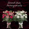 Our large grand vase arrangement features 18 roses, lilies, lush greenery, and