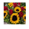 Sunflowers and red roses. Three sizes to choose from. 