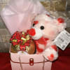 Our luxury purse with teddy bear and chocolate 