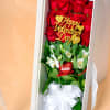 A stunning composition of vibrant red roses and graceful white flowers, designed