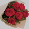6 long stems red roses in a presentation bouquet. Upgrade to deluxe