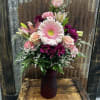 This bouquet is a soft yet vibrant mix of blush pinks and