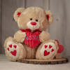 This classic bear sports great fur, paw prints and heart made of