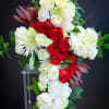 A Beautiful Red and White Sentiment including 2 dozen roses with mixed